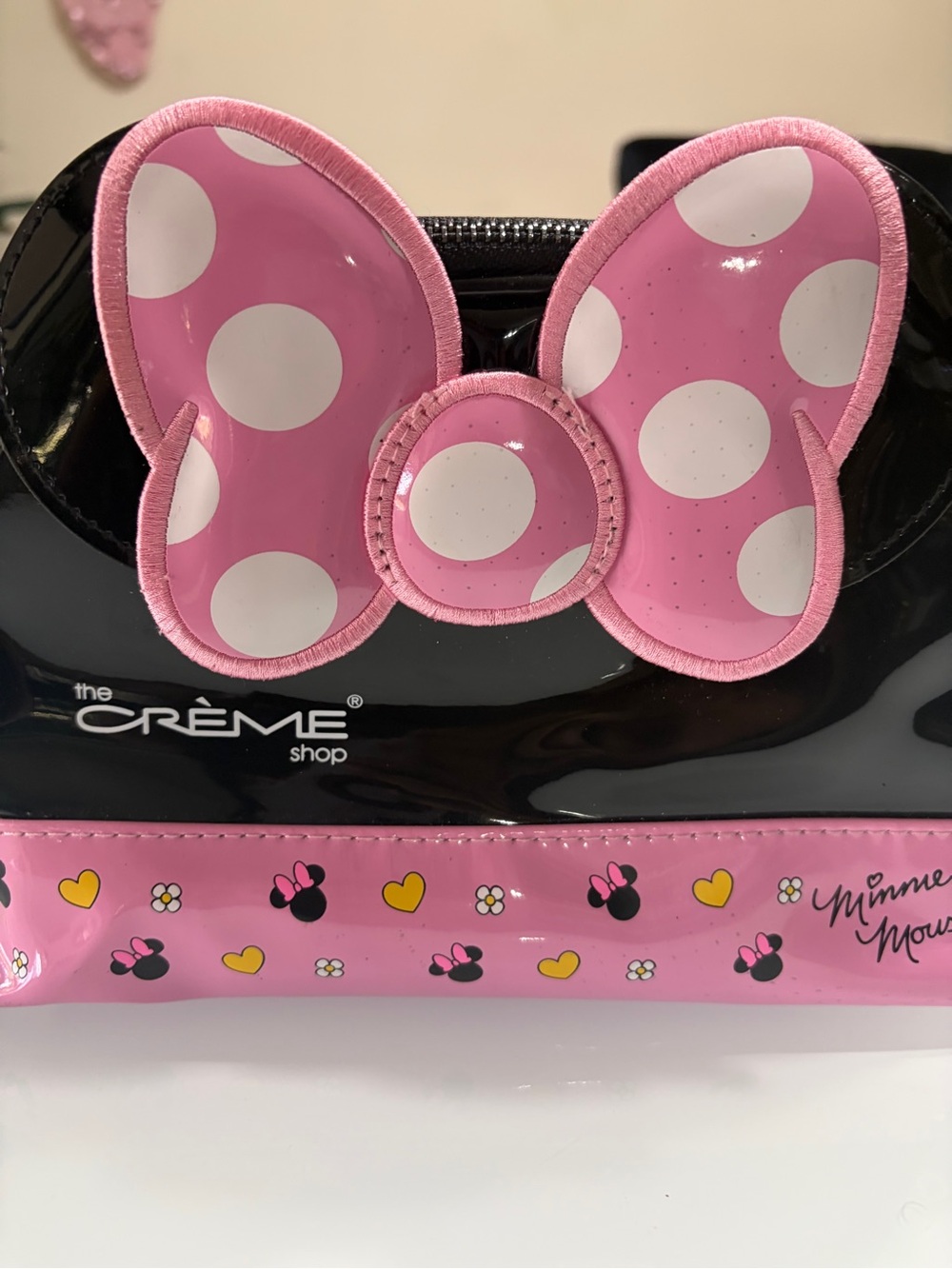 The Crème Shop x Minnie Mouse Pink Polka Dot Cosmetic Bag - Picture 3 of 7